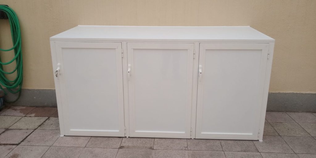 armario horizontal cerrado 3 hojas blanco aluminio